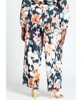 Eloquii Women's Pull On Printed Wide Leg Pant