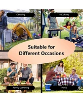 Costway Outdoor Pizza Oven Wood Fire Pizza Maker Grill w/ Pizza Stone & Waterproof Cover