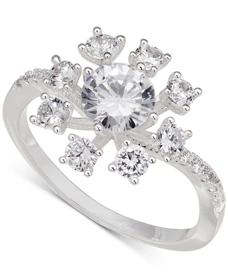 Charter Club Silver-Tone Cubic Zirconia Cluster Ring, Created for Macy's