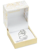 Charter Club Silver-Tone Cubic Zirconia & Crystal Square Halo Ring, Created for Macy's