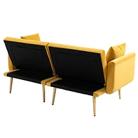 Velvet Sofa, Accent Sofa. Loveseat Sofa With Metal Feet
