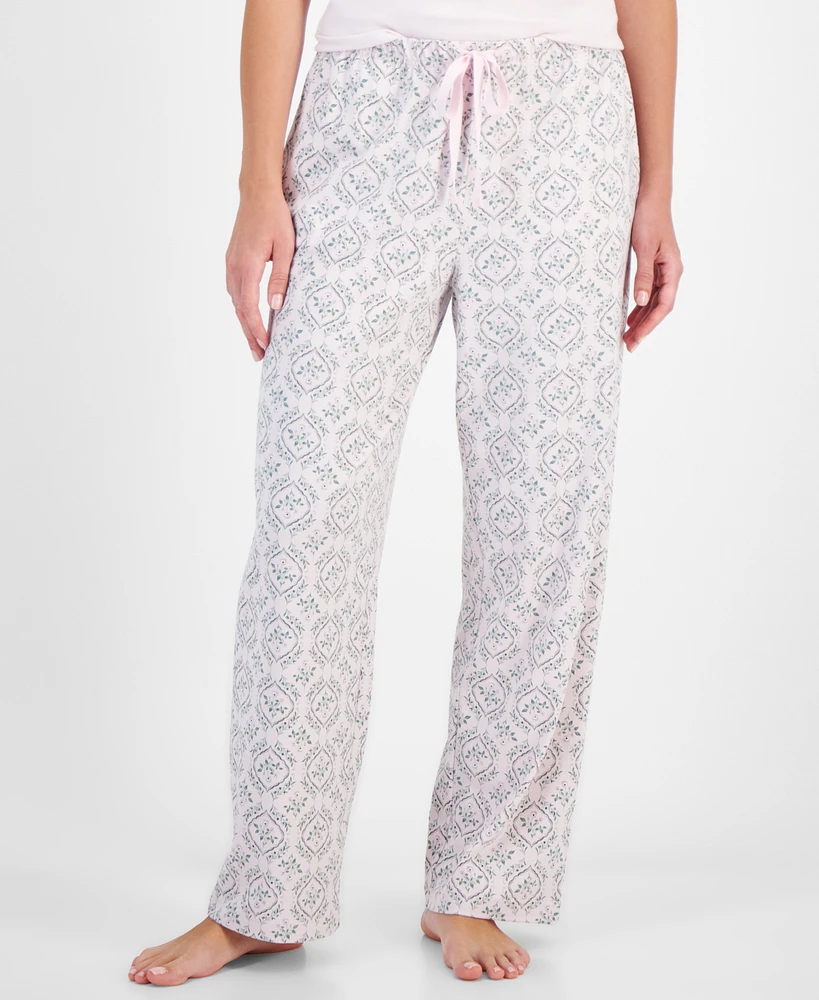 Charter Club Women's Printed Drawstring Pajama Pants, Created for Macy's