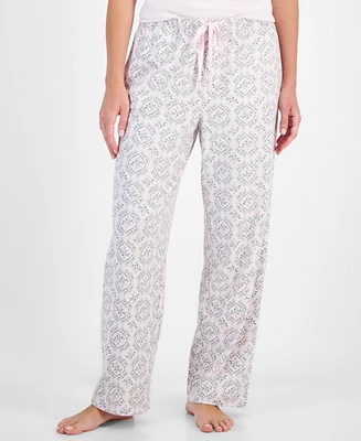 Charter Club Women's Printed Drawstring Pajama Pants, Created for Macy's