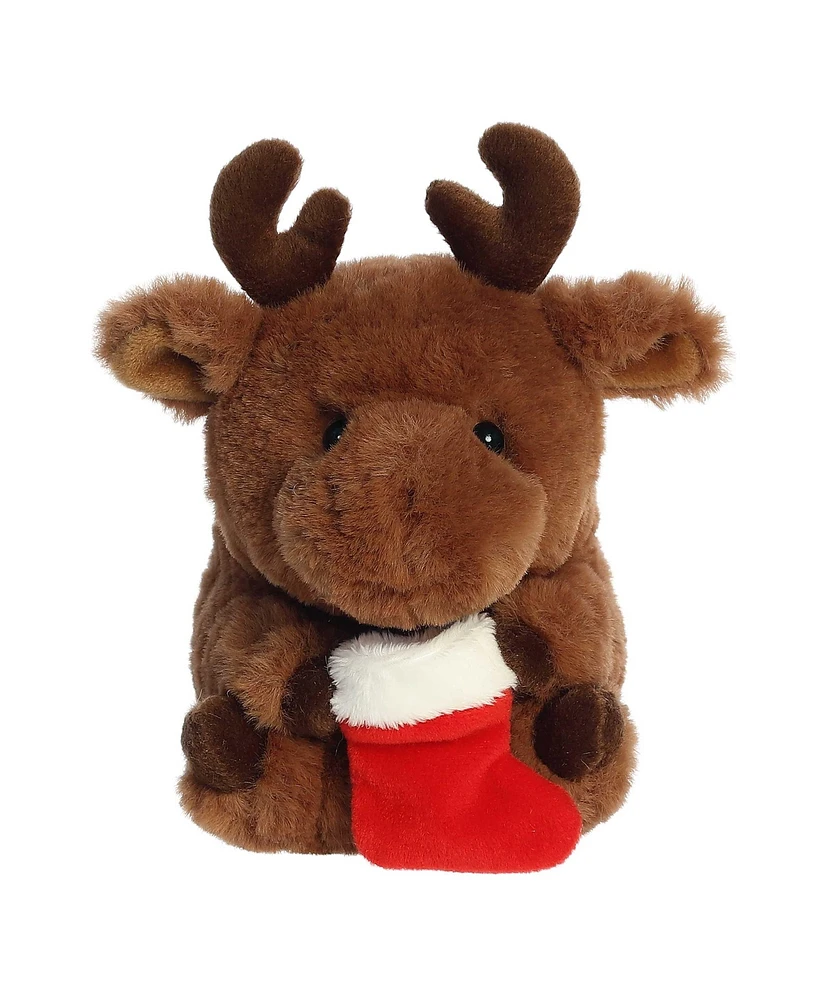 Aurora Mini Markus Moose Rolly Pet Festive Plush Toy Brown 5"