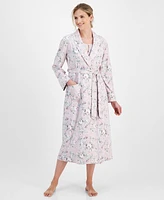 Charter Club Women's Cotton Floral-Print Tie-Waist Robe, Created for Macy's