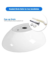 Sugift Oval Bathroom Basin Ceramic Vessel Sink