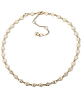 Dkny Gold-Tone Crystal Disc Collar Necklace, 16" + 3" extender