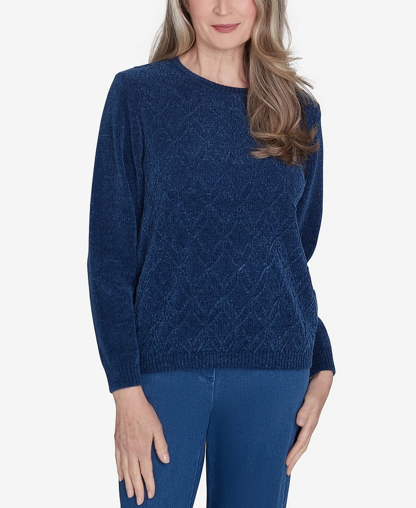 Alfred Dunner Women's Classic Chenille Pullover Sweater