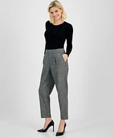 I.n.c. International Concepts Petite High-Rise Tapered Plaid Pants, Created for Macy's