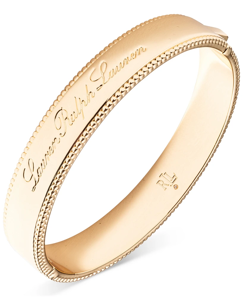 Lauren Ralph Lauren Gold-Tone Script Logo Bangle Bracelet