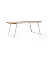 Minimalist Chic Acacia Wood Slat Panel Dining Table