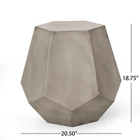 Simplie Fun Lightweight Concrete Geometric Side Table for Outdoor Spaces