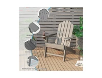 Slickblue Outdoor Adirondack Chair with Built-in Cup Holder for Backyard Porch