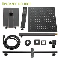 Oil Rubbed Bronze Rain Shower System with Adjustable Slide Bar