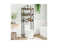 Slickblue Over The Toilet Storage Rack with Hooks and Adjustable Bottom Bar