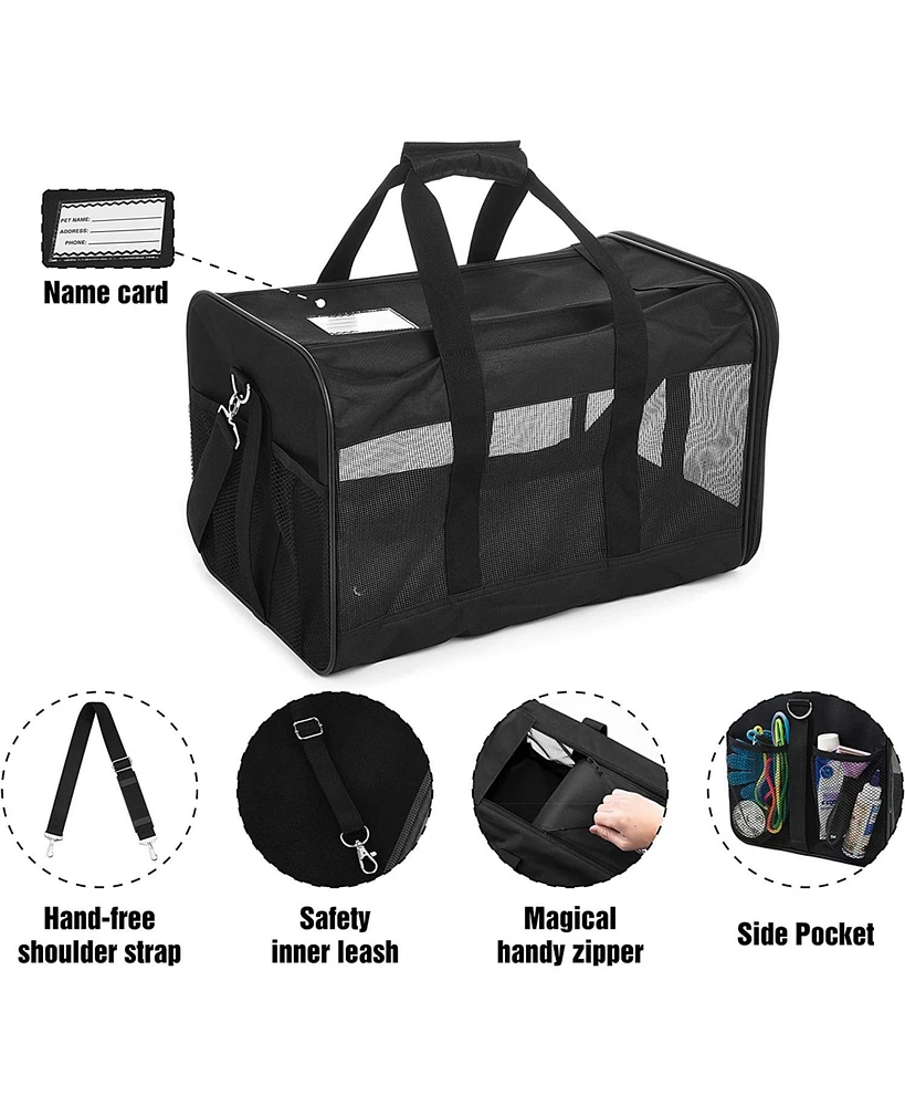 Simplie Fun Airline-Approved Pet Carrier with Spacious Design and Cozy Features