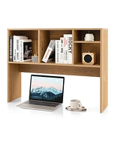 Costway Computer Desktop Bookcase Countertop Storage Bookshelf Organizer with 4 Cubbies