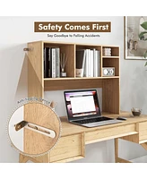 Computer Desktop Bookcase Countertop Storage Bookshelf Organizer with 4 Cubbies