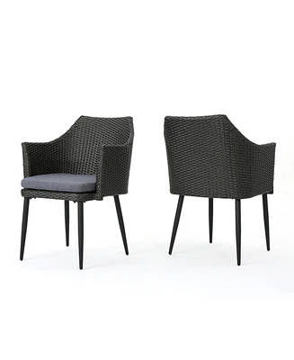 Simplie Fun Stylish Outdoor Dining Chairs Wood Aesthetics, Metal Durability