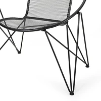 Modern Mesh Club Chair Set with Hairpin Legs