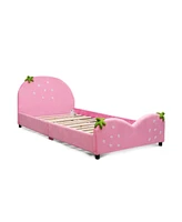 Slickblue Kids Children Upholstered Berry Pattern Toddler Bed