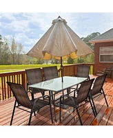 Gymax 12PCS Outdoor Pe Wicker Stacking Dining Chairs Patio Arm Mix Grey