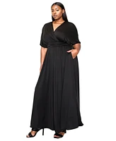 L I V D Plus Raffi Pocket Empire Waist Maxi Dress