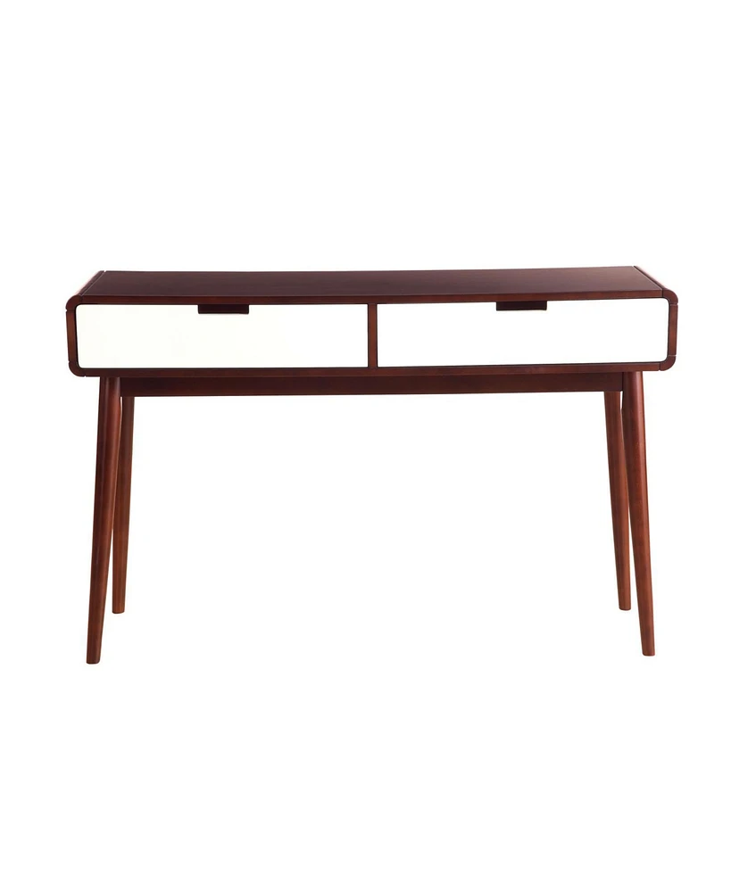 Simplie Fun Christa Sofa Table in Espresso & White