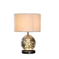 Streamdale Furniture 20.5" In Athena Glass Led Plasma Mid-Century Metal Table Lamp