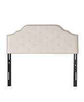 Streamdale Furniture Contemporary Button-Tufted Upholstered Headboard with Nailhead Accents