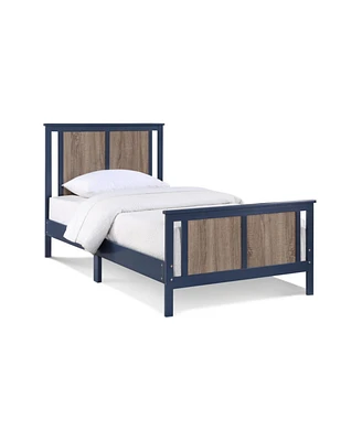 Simplie Fun Connelly Twin Bed Midnight Vintage Walnut