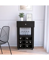 Simplie Fun Elegant Wine Rack Cabinet with Storage and Display