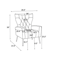 Modern Accent Chair With Ottoman, Comfy Armchair For Living Room, Bedroom, Apartment, Office