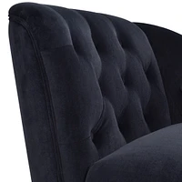 58" Velvet Chaise Lounge, Button Tufted Right Arm Facing Lounge Chair With Nailhead Trim