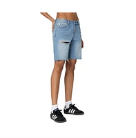 Edikted Women's Riptide Denim Bermuda Shorts