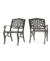 Simplie Fun Elegant Traditional Dining Chairs with Aluminum Frame and Floral Accents