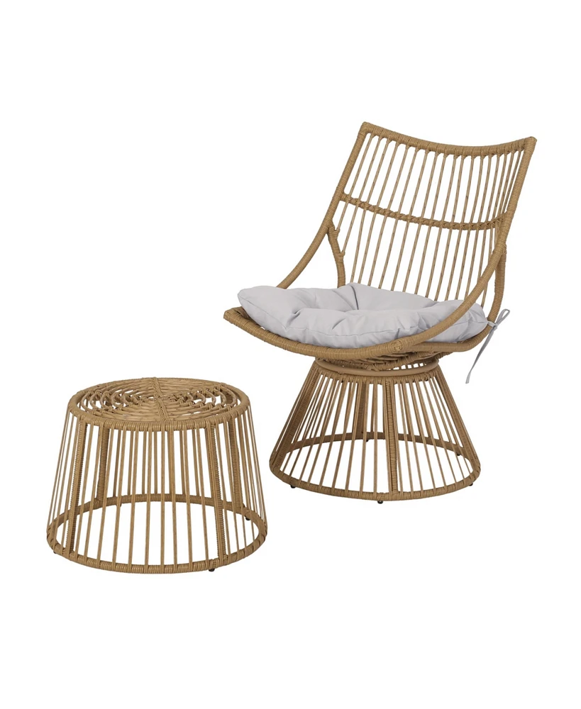 Simplie Fun Cozy Sun-Soaked Lounge Chair with Side Table