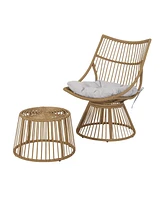 Simplie Fun Cozy Sun-Soaked Lounge Chair with Side Table