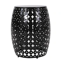 Modern Side Table Elegant Iron Cut Design, Durable Frame
