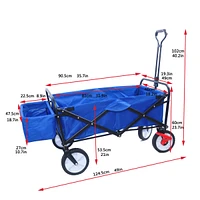 Streamdale Furniture Folding Wagon Garden Shopping Beach Cart (Blue colour)