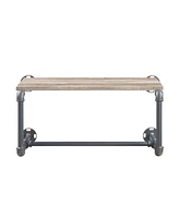 Simplie Fun Brantley Wall Rack in Oak & Sandy Gray Finish