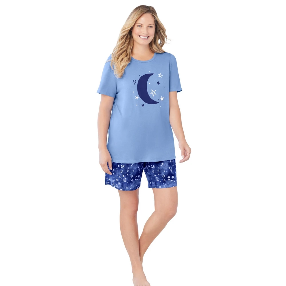 Dreams & Co. Women's Knit Pj Short Set