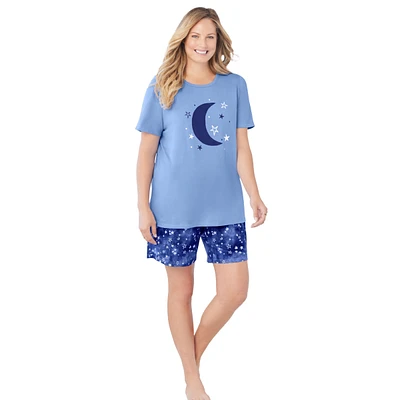 Dreams & Co. Women's Knit Pj Short Set