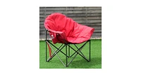 Slickblue Oversized Folding Camping Moon Chair with Cup Holder