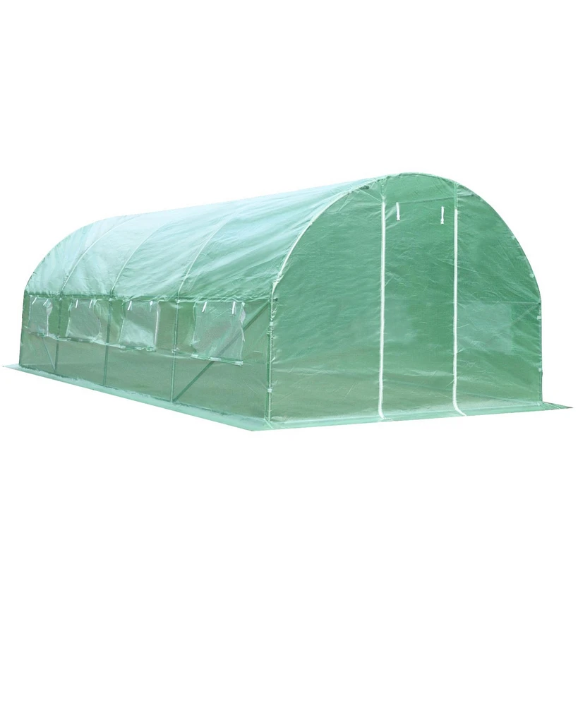 Slickblue 10 x 6.5 x 20 Feet 8 Windows Backyard Walk-in Greenhouse