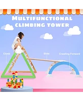 Simplie Fun Wooden Climbing Triangle - Indoor Jungle Gym & Rocker