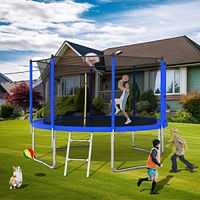 Streamdale Furniture 12 ft Uv-Safe Trampoline with 8 Enclosure Poles and Safety Net