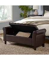 Streamdale Furniture Contemporary Diamond Tufted Storage Ottoman with Rolled Arms