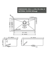 Streamdale Furniture Workstation 32 L X 19 W Undermount Kitchen Sink With Accessories