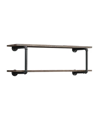 Streamdale Furniture Brantley Wall Rack In Antique Oak & Sandy Finish